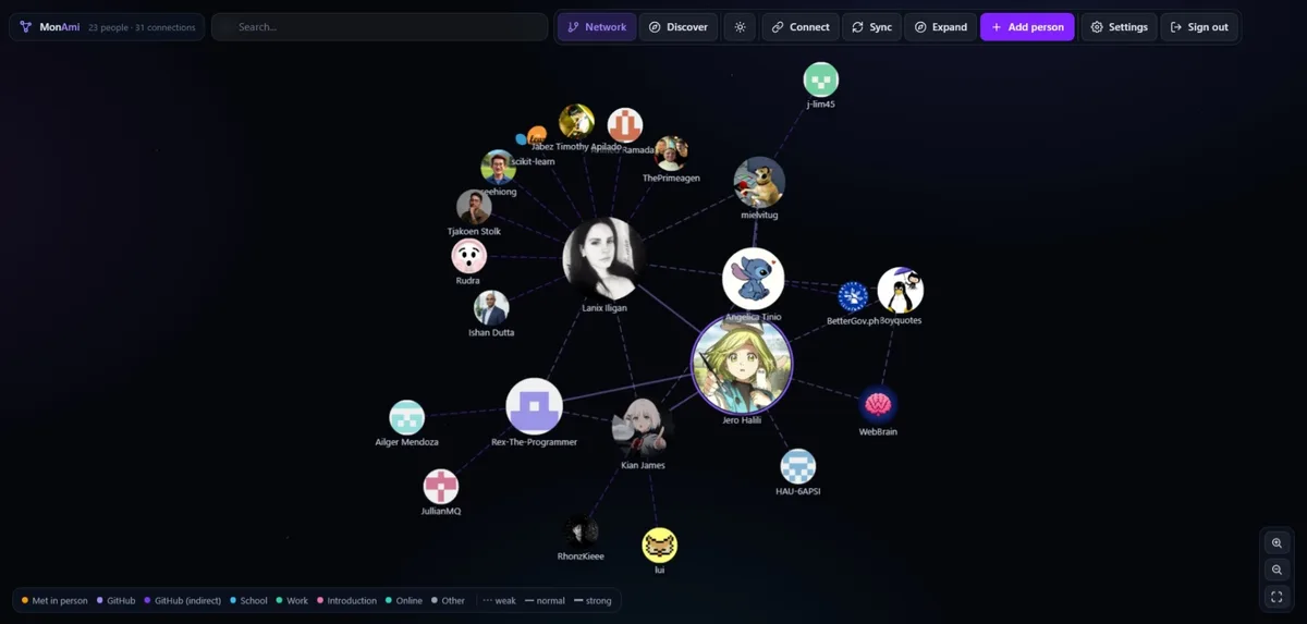 MonAmi: Interactive Networking Constellation